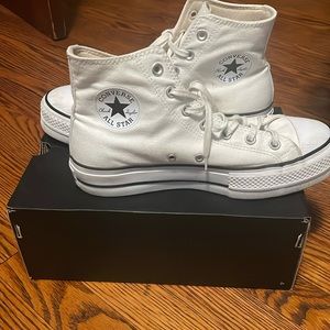 White Platform Converses Women’s size 9.5